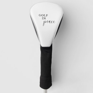 Golf in Peace Round Gold Head Cover Golf Headcover