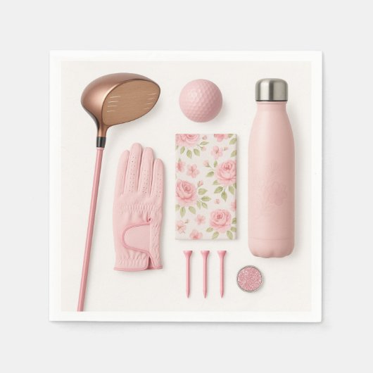 Golf in rosa Thema für Dame Golfer Serviette (Vorderseite)