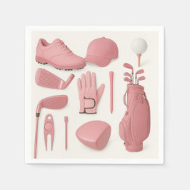Golf in rosa Thema für Dame Golfer Serviette