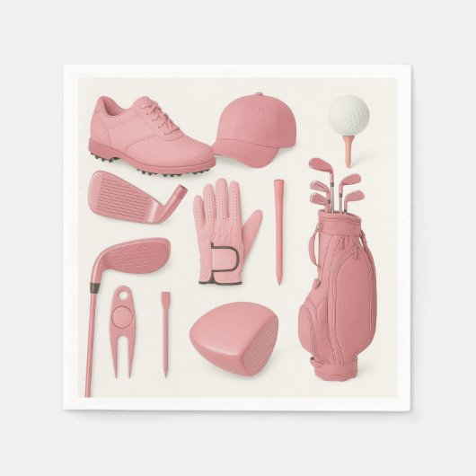 Golf in rosa Thema für Dame Golfer Serviette (Vorderseite)