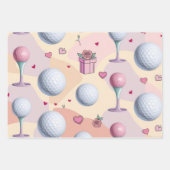 Golf in rosa Thema für Lady Golfer Geschenkpapier Set (Vorderseite 2)