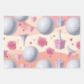 Golf in rosa Thema für Lady Golfer Geschenkpapier Set (Vorderseite)