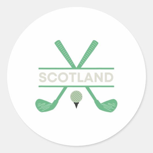 Golf in Schottland Runder Aufkleber (Vorderseite)