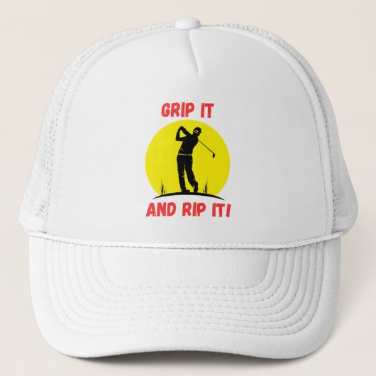 Golf Infusion "Grip It and Rip It" Golf Inspiriert Truckerkappe (Vorderseite)