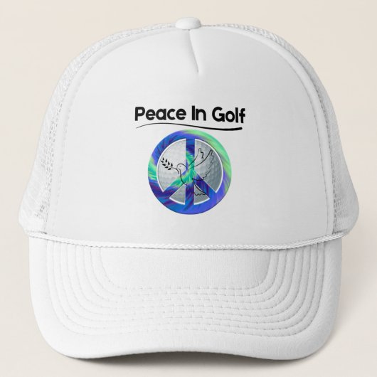 Golf Infusion "Peace in Golf" Golfer Truckerkappe (Vorderseite)