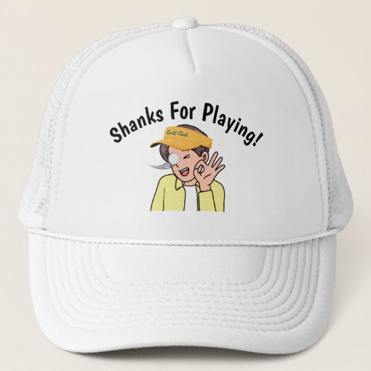 Golf Infusion "Shanks For Playing!" Golfer's Truckerkappe (Vorderseite)