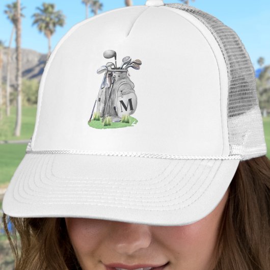 Golf Initial-Monogramm Truckerkappe