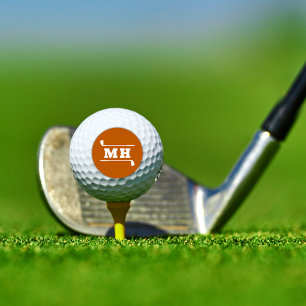 Golf Initialen Klassisch Elegant Sportlich Orange Golfball