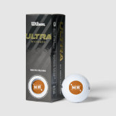 Golf Initialen Klassisch Elegant Sportlich Orange Golfball (Verpackungen)
