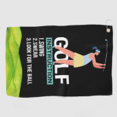 Golf Instruction Swing Swear Repeat Golf Handtuch (Horizontal)