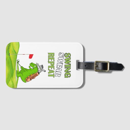 Golf Instruction Swing Swear Wiederholung Gepäckanhänger (Vorderseite (Horizontal))