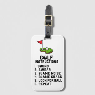 Golf Instruction Swing Sweet am Flag Loch auf grün Gepäckanhänger