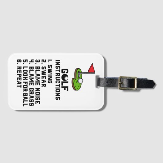 Golf Instruction Swing Sweet am Flag Loch auf grün Gepäckanhänger (Vorderseite (Horizontal))