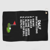 Golf Instruction Swing Sweet am Flag Loch auf grün Golfhandtuch (Horizontal)