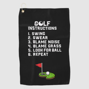 Golf Instruction Swing Sweet am Flag Loch auf grün Golfhandtuch