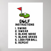 Golf Instruction Swing Sweet am Flag Loch auf grün Poster (Vorne)