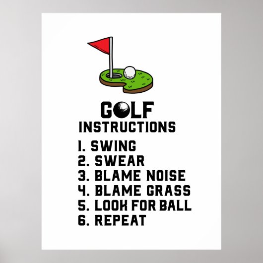 Golf Instruction Swing Sweet am Flag Loch auf grün Poster (Vorne)