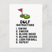 Golf Instruction Swing Sweet am Flag Loch auf grün Postkarte (Vorderseite)