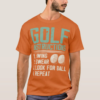 Golf Instructions t Shirt for Women Men