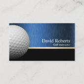 Golf Instructor Beruflich Blue Metal Sport Visitenkarte (Vorderseite)