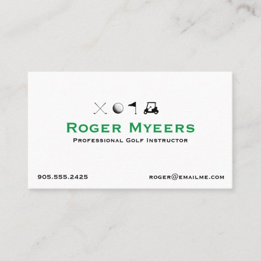 Golf Instructor Business Card Golfplatz Visitenkarte (Vorderseite)