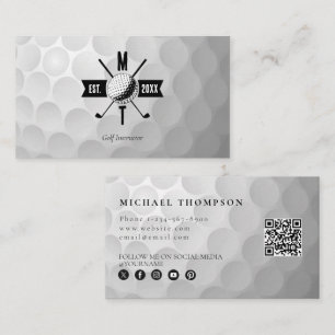 Golf Instructor Business Social Media QR Code Visitenkarte
