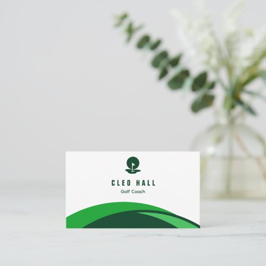 Golf Instructor Golf Coach Visitenkarte (Stehend Vorderseite)