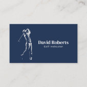 Golf Instructor Golf Swing Coach Navy Blue Visitenkarte (Vorderseite)