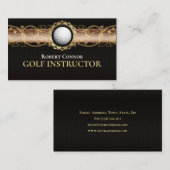 Golf Instructor Golfer Club Luxus Dunkel Visitenkarte (Vorne/Hinten)