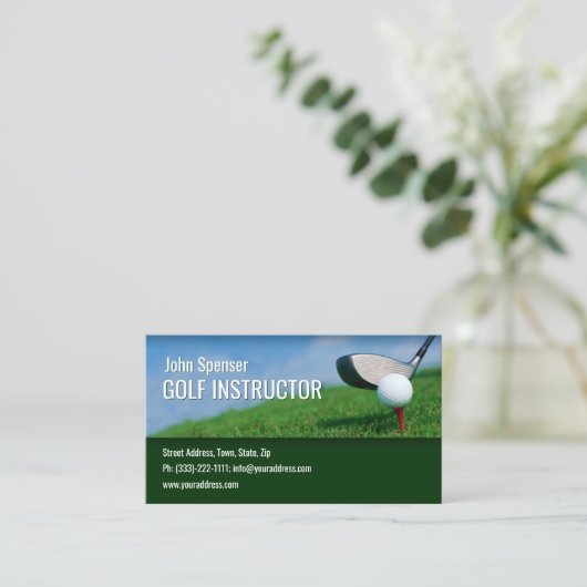 Golf Instructor Golfer Putter Neues Design Visitenkarte (Stehend Vorderseite)