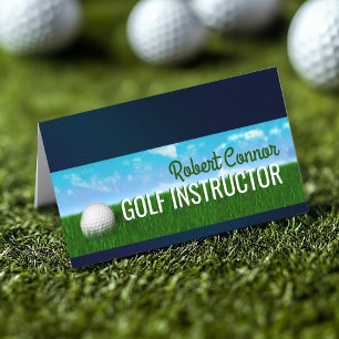 Golf Instructor Golfer Unterricht Tour Grass & Sky Visitenkarte