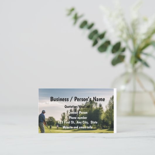 Golf Instructor Golfing Golfer Maßgeschneidertes B Visitenkarte (Stehend Vorderseite)