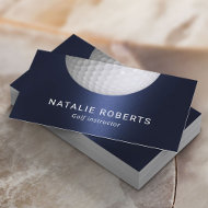 Golf Instructor Navy Blue Beruflich Sport Visitenkarte