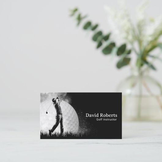 Golf Instructor Pro Golf Swing Coach Visitenkarte (Stehend Vorderseite)