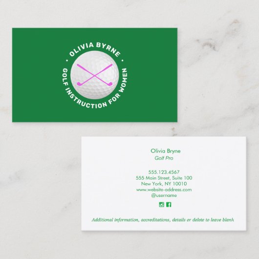 Golf Instructor Pro Visitenkarte (Vorne/Hinten)