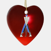 GOLF INSTRUCTOR RED RUBY HERZMONOGRAMM KERAMIKORNAMENT (Rechts)