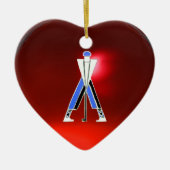 GOLF INSTRUCTOR RED RUBY HERZMONOGRAMM KERAMIKORNAMENT (Vorne)