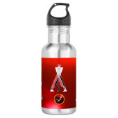 GOLF INSTRUCTOR RED RUBY MONOGRAM EDELSTAHLFLASCHE (Vorderseite)