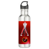 GOLF INSTRUCTOR RED RUBY MONOGRAM EDELSTAHLFLASCHE (Vorderseite)