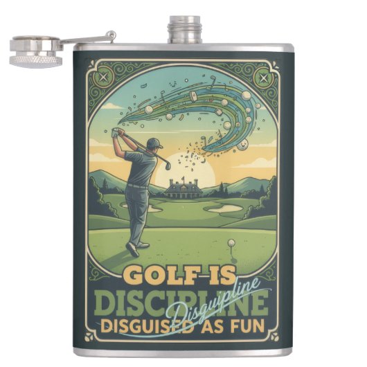 Golf Is Discipline Disguised as Fun | Motivational Flachmann (Geöffnet)
