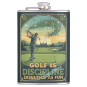 Golf Is Discipline Disguised as Fun | Motivational Flachmann (Vorderseite)