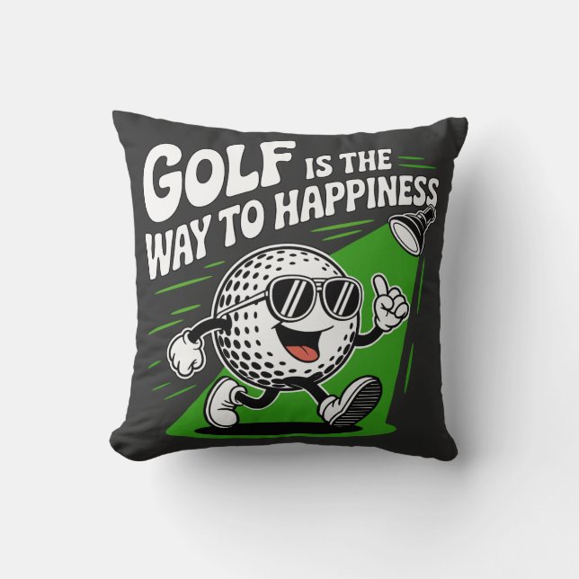 Golf is the way to happiness kissen (Vorderseite)