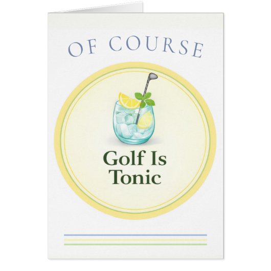 Golf Is Tonic Golfkarte | Grußkarten (Vorne)