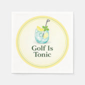 Golf Is Tonic - Lemon Mint Glass Design Napkins Serviette (Vorderseite)