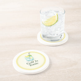 Golf Is Tonic Luxus-Sandstein-Cocktail-Unterlage Getränkeuntersetzer
