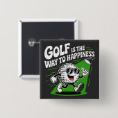 Golf ist der Weg zum Glück Button (Vorne & Hinten)
