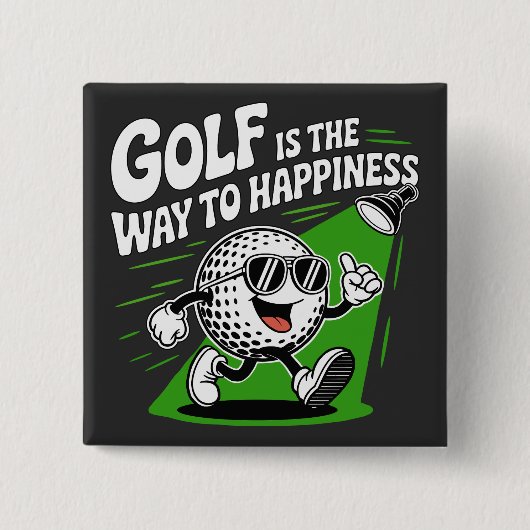 Golf ist der Weg zum Glück Button (Vorderseite)