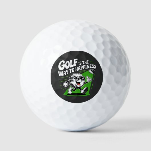 Golf ist der Weg zum Glück Golfball (Vorderseite)