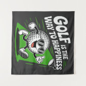 Golf ist der Weg zum Glück Wandteppich (Vorderseite (Horizontal))