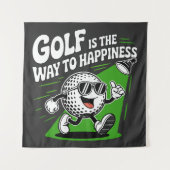 Golf ist der Weg zum Glück Wandteppich (Vorderseite)